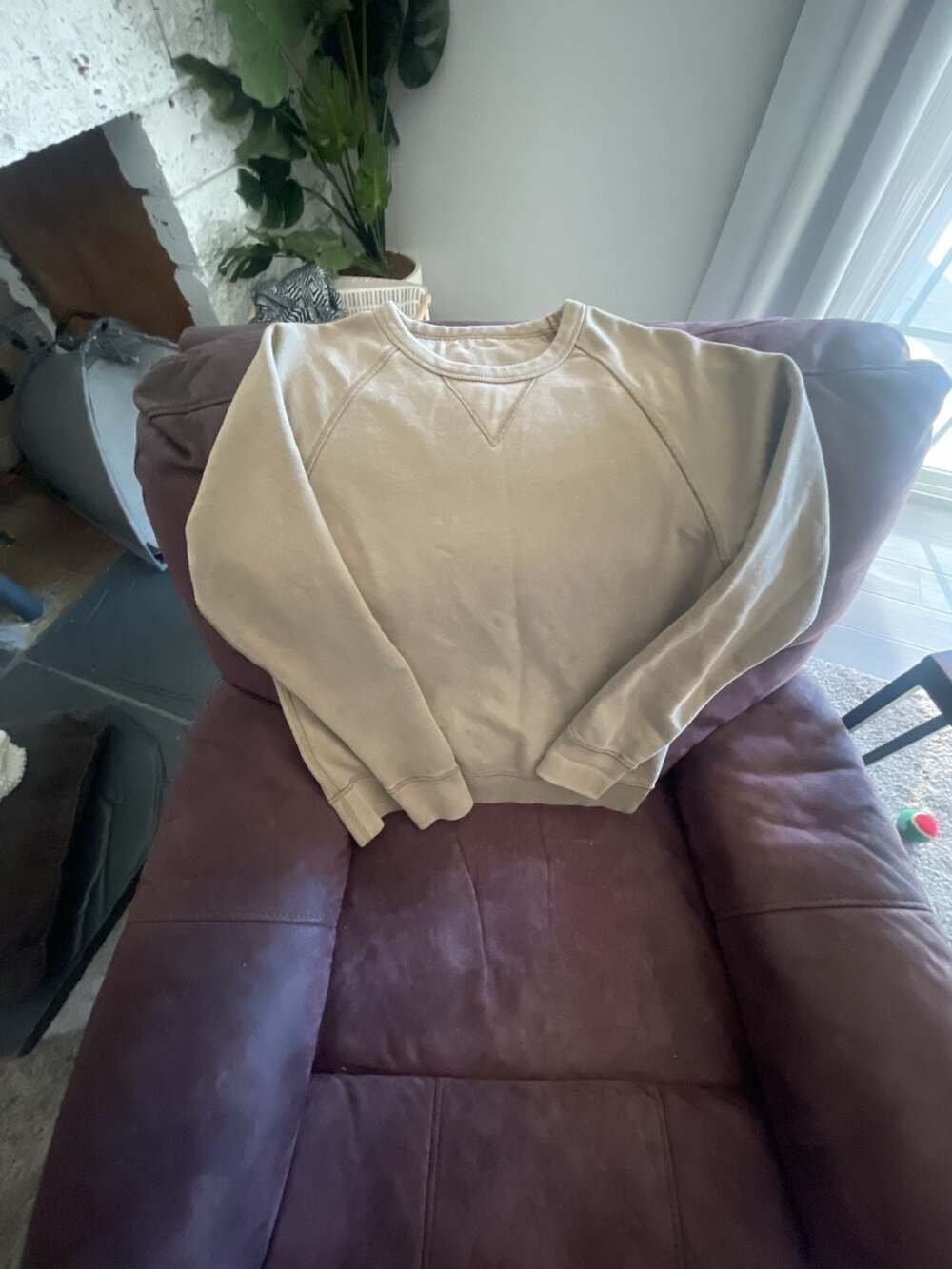 Madewell Beige Raglan Crewneck Sweatshirt Size XS
